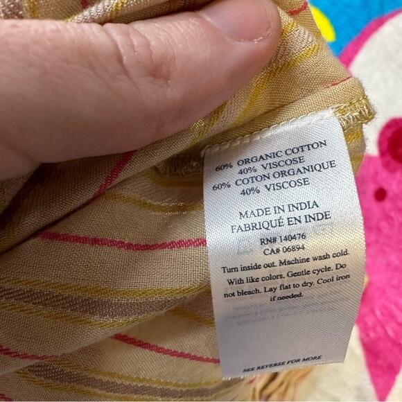 Faherty Byrd Button Down Top in Sitka Stripe Size Large - Picture 11 of 11